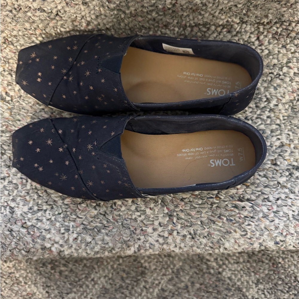 TOMS Women's Dark Blue Starry Flats